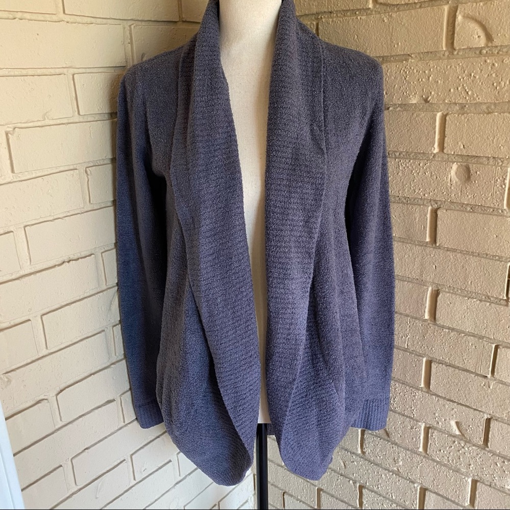 Barefoot Dreams Cozychic Lite Circle Cardigan Wrap Sweater XS Small Pacific Blue